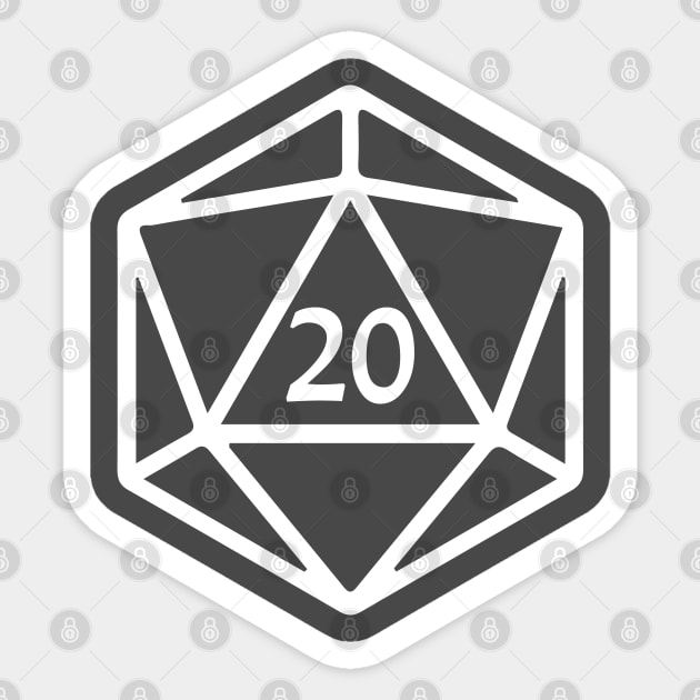 DnD - Natural 20 D20 White Sticker by hya_bm